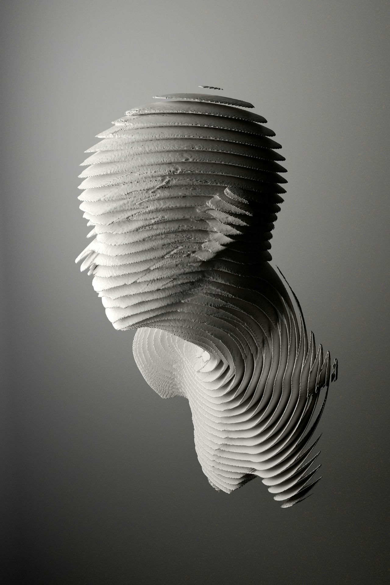 A black and white photo of a sculpture